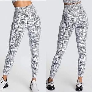 DoYouEven leggings tights black white polka dots high waisted size small